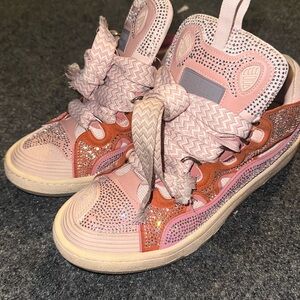 Lanvin crystal embellished panelled sneakers